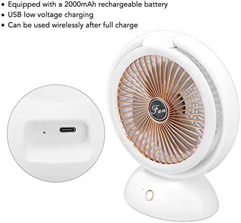 Sklopivi ventilator, USB mali ventilator sa LED svjetlom 2 u 1 toplo svjetlo nisko prijenosno punjivo 4 brzina rasvjeta za bolje hlađenje,