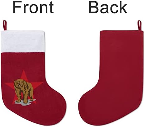 Mama Bear Zastava California Božićne čarape Čarapa Xmas Tree Santa ukrasi Viseći ukrasi za kamin za odmor 16.5