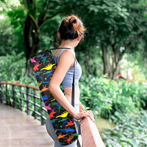 Yoga Mat torba, Boja dinosaurusa uzorak Vježba Yoga Mat Carrier full-Zip Yoga Mat torba za nošenje sa podesivim remenom za žene i