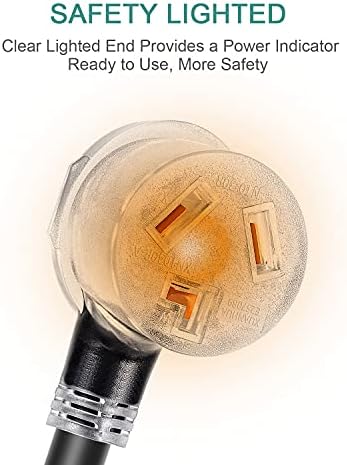 Rophor Produžni kabl za sušenje 3 kraka, 30 Amp NEMA 10-30P do 10-30R sa osvetljenim krajem, koristi se za produžetak snage sušilice