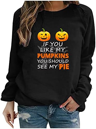 Žene Plus Veličine Dugi Rukavi Halloween Štampani Crewneck Pulover Duks Na Vrhu Halloween Odjeća Džemperi