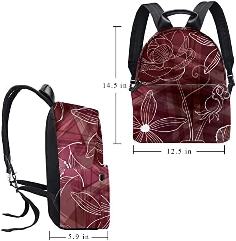 Tbouobt kožna putni ruksak lagani laptop casual ruksak za žene muškarci, vintage cvijeće ruže pastoralni cvjetni cvjetni