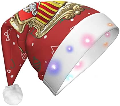 Andora grb heraldika Funny odrasle pliš Santa šešir upaliti Božić šešir za žene & amp ;muškarci Božić Holiday Hat