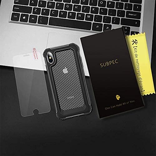 SUPBEC iPhone X futrola, iPhone XS futrola sa [ekranom za zaštitni staklo X2PACK] Zaštitni telefon sa silikonskim PC + TPU Shootofofoff Cust Case za iPhone X / iPhone XS-CLEAR BLACK