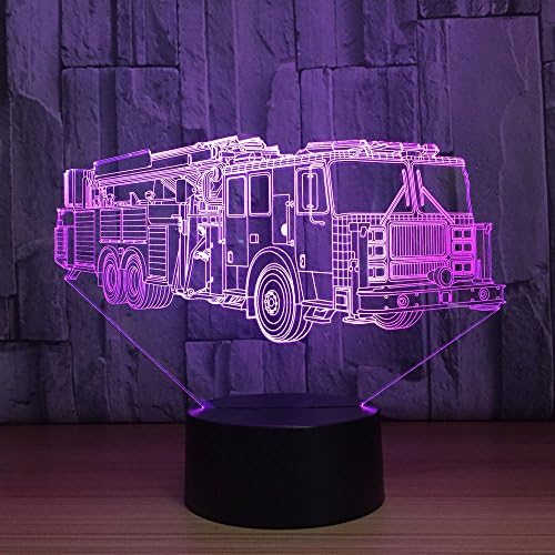 3d Vatrogasni motor kamion noćna lampa stolna lampa dekor stol optičke iluzije lampe 7 svjetla za promjenu boje LED stolna lampa Božić