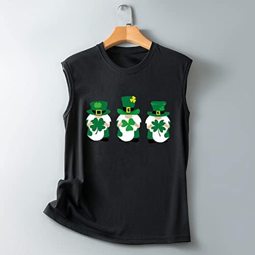 Ylioge Woemn's Day Patrickov modne majice Ležerne majice bez rukava od tiskanih dukseva vrhovi prsluk