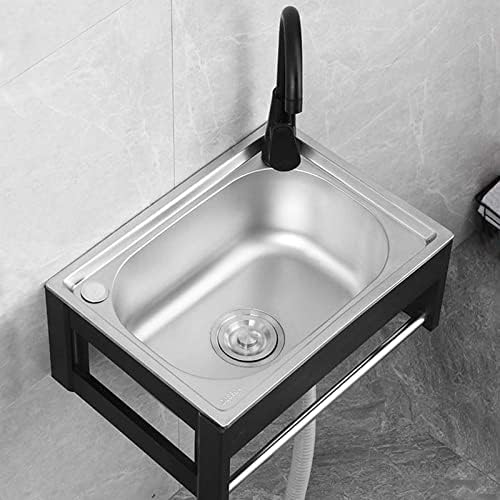 Nehrđajući čelik sudoper, zidni sudoper sa jednim zdjelom, praktični sudoper od nehrđajućeg čelika, Jednostavni umivaonik za sudop