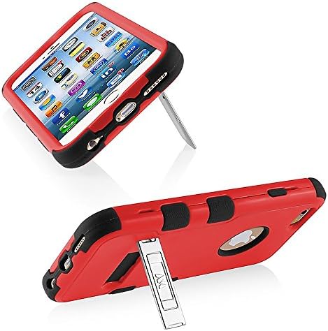 Asmyna iPhone 6 TUFF hibridni zaštitnik za zaštitu telefona sa postoljem - maloprodajno pakovanje - prirodno crveno / crno