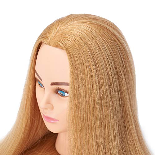Hairingrid Mannequin Head 24-26 frizer za ljudsku kosu Kozmetologija Mannequin Manikin trening glava za kosu i besplatan držač