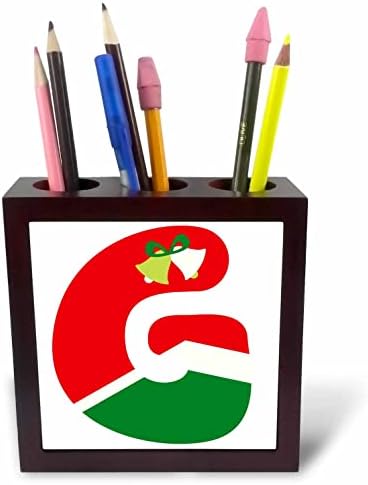 3drose slatki crveni i zeleni Božićni Monogram početni držači olovke G - pločica