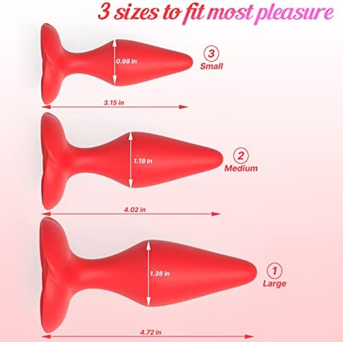 Analna gumba Plug ruže seks igračka za žene, paket od 3 silikonskog analnog trenera prostate igračke za odrasle za par