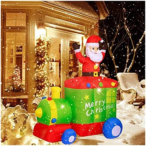 Pifude otac božićni božićni na napuhavanje Santa Claus sa željezničkim igračkama Božićni ukras na otvorenom Garden rekviziti