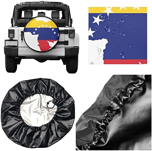 Zastava za venezuela Ispisana rezervni točak zaštitnik na kotačima, za prikolice za kamione za prikolice, uklapa se gumama 14 do 17in