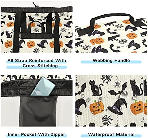 Šešir Black Cat Halloween Pumpkins torba za veš Heavy Duty ruksak za pranje veša sa naramenicama i ručkama putna torba za veš sa zatvaračem