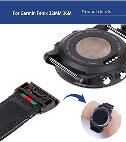 Wikuna Quick Release Nylon Cowhide Watchbands za Garmin Fenix ​​7x 7 6 6x Pro GPS 5 5x 3HR Spuštaj MK1 MK2 STRAP 22 26 mm