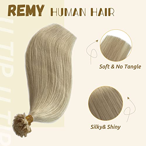 Smavida Platinum u Tip ekstenzije za plavu kosu ljudska kosa za bijele žene, Platinum u Tip Remy ekstenzije za kosu Utip Keratin ekstenzije