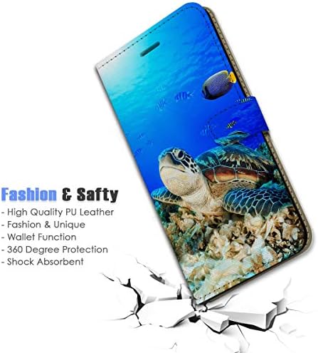 za Samsung S8+, Galaxy S8 Plus, dizajniran poklopac kućišta telefona sa preklopnim novčanikom, A23202 Turtle u moru 23202