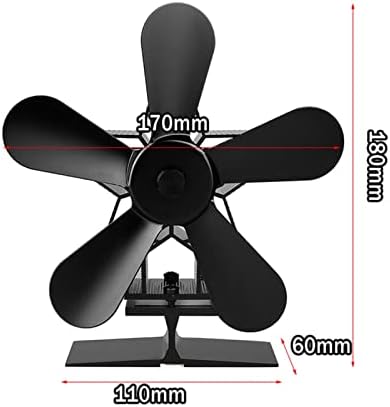 LYNLYN 5 oštrice tihi štednjak ventilator sa toplotnim napajanjem električni ventilator Log drveni gorionik Kućni ventilator efikasna