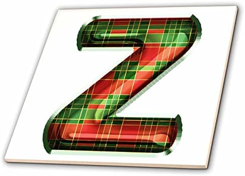 3drose slatka crvena i zelena Božićna tabla Monogram početne Z-Tiles