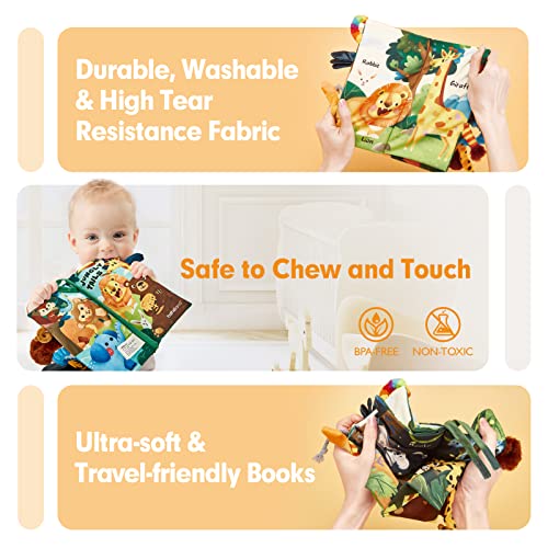 Knjige za bebe 0-6 meseci, igračke za stomak za bebe visoke kontrastne senzorne igračke za bebe 6 do 12 meseci dodirni osećaj poklon