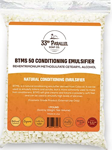 33rd PARALLEL | BTMS 50 Kondicionirajući emulgator | veličine 2 OZ do 1 LBS / prirodni biljni derivat | Behentrimonijum Metosulfat