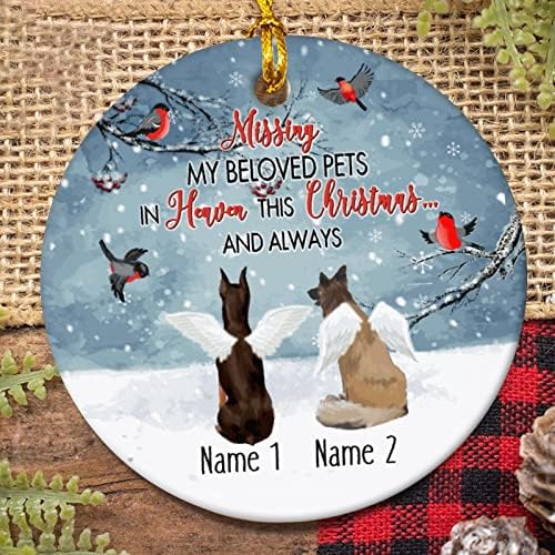 Miss my loved Pets in Heaven Ornament - pas Memorijalni Ornament personalizovan sa imenom - pet Memorijalni poklon za vlasnika kućnih