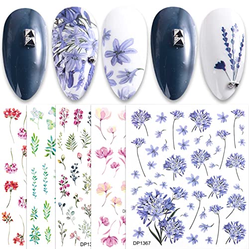 Jmeowio 6 listova Spring Flower naljepnice za umjetnost noktiju naljepnice samoljepljive Pegatinas Uñas ljetne šarene cvjetne potrepštine