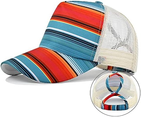 Ljetni vanjski uniseks mrežaste patchwork bejzbol kapa sunčana šešir bejzbol kapice Ponytail šešir za bejzbol šešir za žene