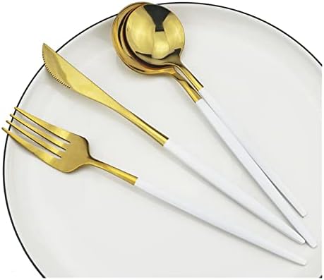 weizhun 4kom crni set posuđa desertna kašika Set posuđa od nerđajućeg čelika ogledalo Kuhinjski zlatni pribor za jelo set srebrnog