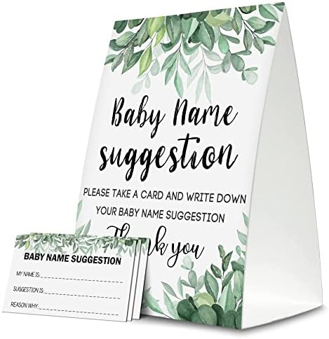 Yuansail Baby Name prijedlog za Baby Shower igre, Greenery tematske ime prijedlog igra kartica, Party Favors Supplies ukrasiti za