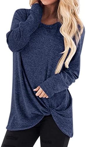 Žene dugih rukava s dugim rukavima klasična modna džemper za posadu Top bluze Ležerne runov pulover