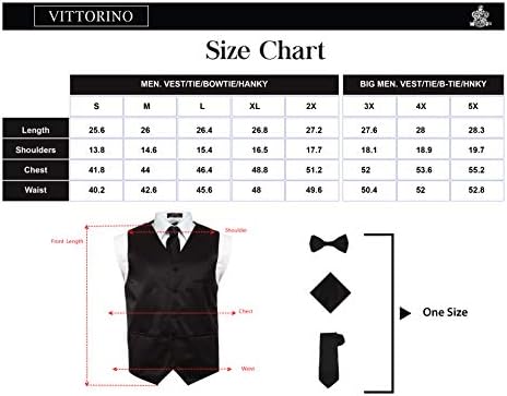 Vittorino Muške 4 komada Formalni prsluk kombiniran sa tuxedo prslukom kravata i maramica