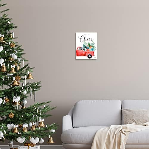 Stupell Industries proširio je Cher Truckd Gore Božićni pokloni predstavljaju kućne ljubimce, dizajn od strane Heatherlee Chan