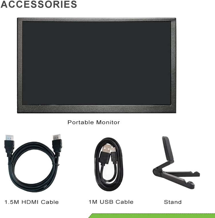 LESOWN LCD ekran od 10,1 inča LCD ekran, HD 1024x600 IPS prenosivi Monitor sa dvostrukim zvučnicima za PS4 Xbox seriju Raspberry Pi
