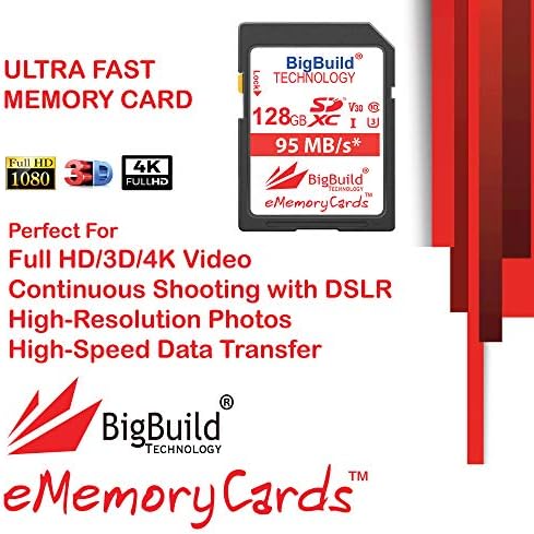 BigBuild tehnologija 128GB UHS-I U3 95MB/s memorijska kartica za Canon PowerShot G1 X Mark III, G5 X, G7 X Mark II, G9 X, G9 X Mark
