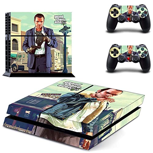 Igra Grand GTA Theft i Bauto PS4 ili PS5 naljepnica za kožu za PlayStation 4 ili 5 konzola i 2 kontrolera naljepnica Vinyl V5269