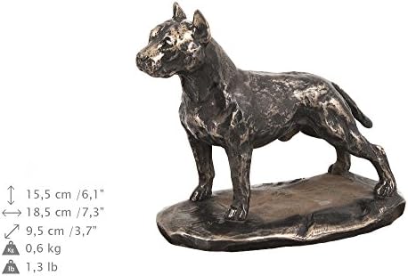 Američki Stafordski Terijer 2, urna za spomen pepeo psa sa statuom, imenom i citatom ljubimca-Artdog personalizovan