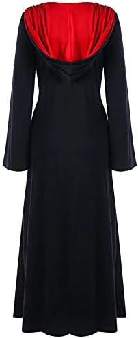 Pzhhzpingg Vintage haljine za žene plus veličine s kapuljačom s kapuljačom, elegantna casual midi haljina renesanse haljina