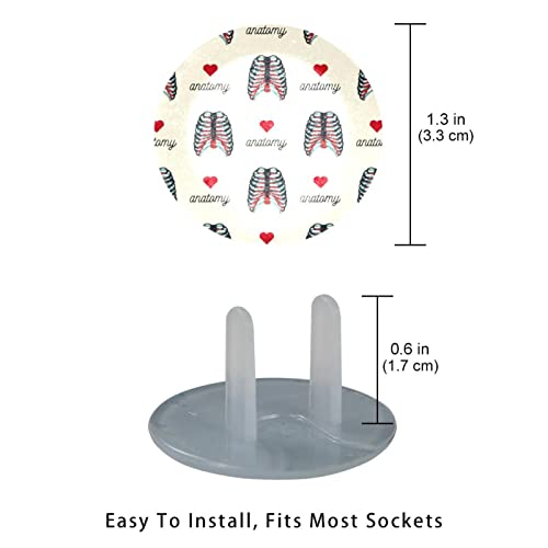 Utičnica poklopci 24 Pack, rebra Ljubav Srce utikač zaštitnik, 2-krak okrugli plastike utikači za električne utičnice, električna