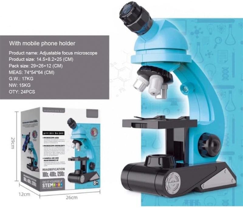 Oprema za mikroskop 100x-400x-1200x biološki mikroskop, sa potrošnim materijalom u maloprodajnim kutijama