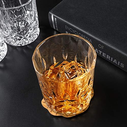 KANARS staromodne naočare za viski sa luksuznom kutijom - 10 Oz Rocks Barware za Scotch, burbon, alkoholna i koktel pića-Set od 4