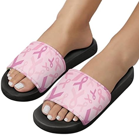 Pink Ribbon svijest o raku dojke slajd sandale tuš kupatilo kućne papuče za žene muškarce
