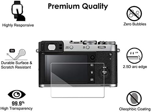 [3-pakovanje] Zaštita ekrana od kaljenog stakla za Fujifilm X100T X100F X-E2 X-E2S kameru, Akwox [0.3 mm 2.5 D visoke definicije]