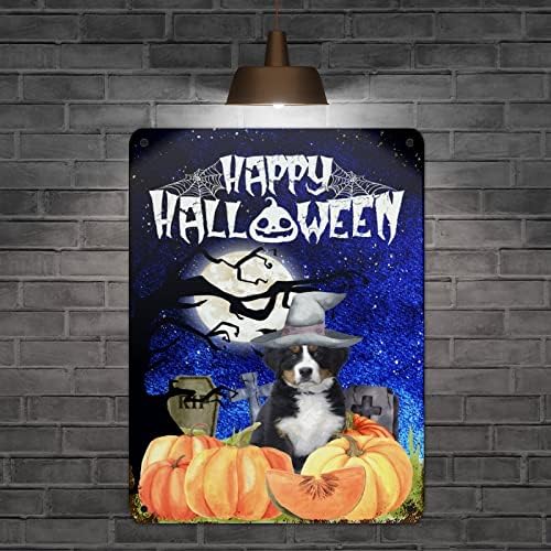 Vintage Halloween potpisuje groblje bundeve ghost noćni komad metal limenog znakova Witch English Bulldog pseći znakovi Happy Halloween