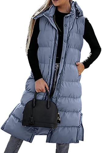 Cokuera ženska modna čvrsta boja dugi prsluci kaputi prekriveni lagani gumb nadupče kaputi labavi kaputići bez rukava