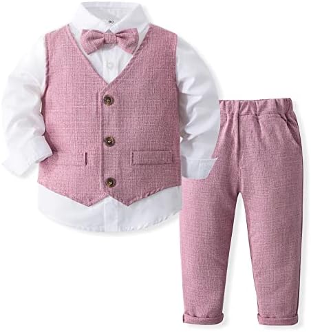 3-komadni prsluk za bebe dječake sa haljinom, prslukom, hlačama i kravatom (prsluk nije uklonjiv)