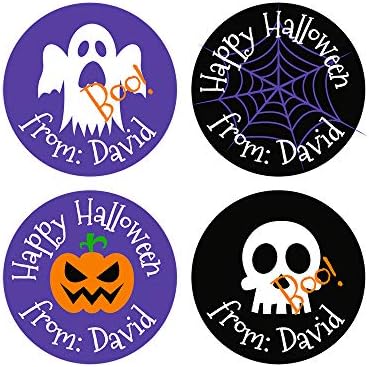 Postavite personalizirane naljepnice za Halloween Party za poklon bag party Favorit Hershey poljupci Kolomat 4 uzorka bundeve Gost