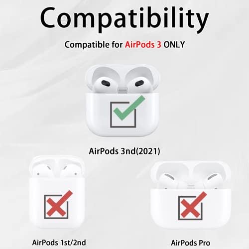 2 u 1 Zaštitni slučaj kompatibilan za Apple Airpods 3 Airtag, GPS držač za tragače sa 2 kom. Zaštitnika za ekran i ključu za taster