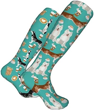 Chegna Husky sibirski huskies kava za pse Dizajn Kompresijske čarape za žene i muške cirkulacije 15-20 mmHG je najbolja podrška za