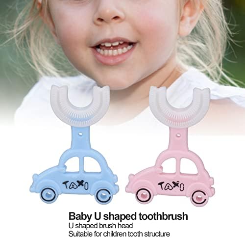VGEBY 2pcs djeca u obliku četkice za zube sa četkicom za zube slatka crtana ručica u obliku automobila meka silikonska četkica za